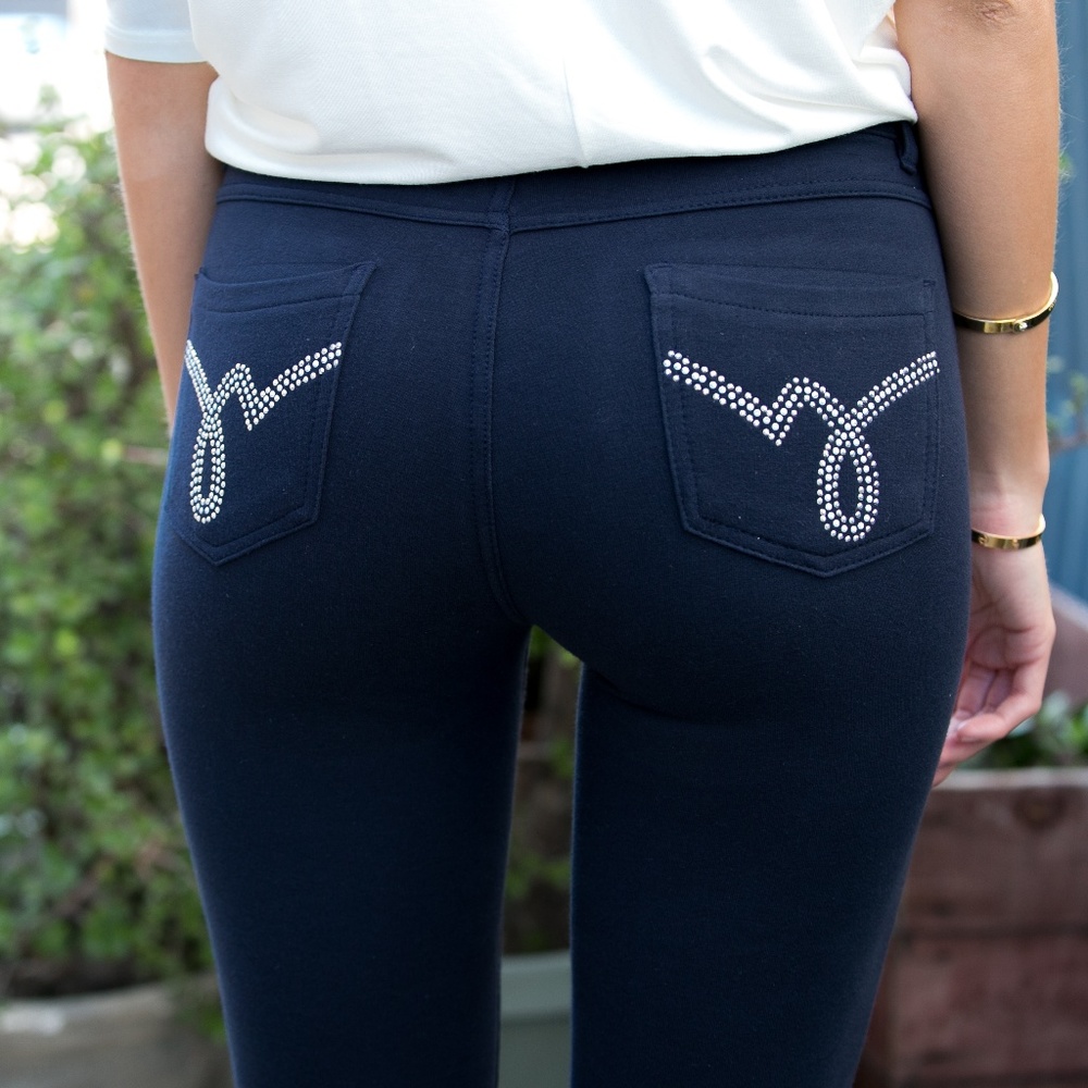 Poplooks Stone Embellished Jeggings(S - 3XL)